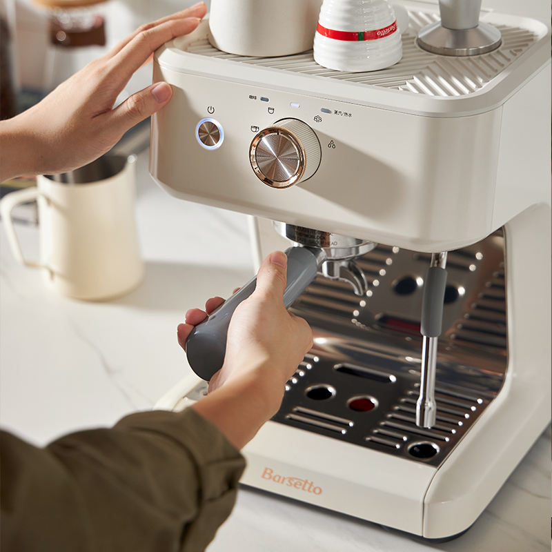 Barsetto/百胜图M2咖啡机家用小型意式浓缩全半自动蒸汽奶泡机-图0