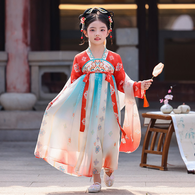 汉服女童2025春秋儿童高端襦裙中国风超仙古风唐装女孩古装连衣裙,淘宝优惠券,粉丝福利购,淘宝优惠卷