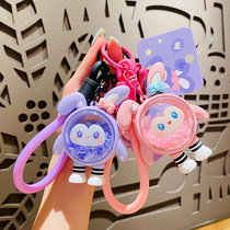 Creative Little Rabbit Rocking The Rocking Leggings Car Key Button Girl Delicate Cute Bag Pendant Key Chain Trinket Accessories