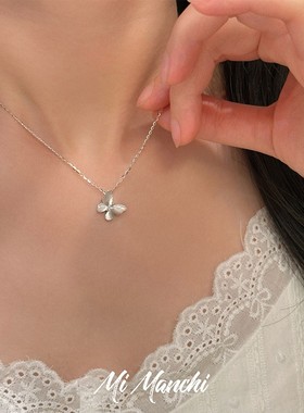 冰心蝴蝶 轻奢拉丝工艺项炼纯银2025新款爆款高级感小众设计礼物