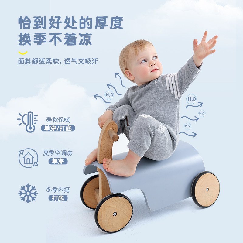 男宝宝春装连体衣服新生婴儿哈衣 emlova连身衣/爬服/哈衣