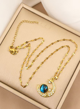 Women Necklace ladies新款梦幻星球月亮星空轻奢气质华丽微镶