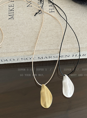 超音素日系沙金银叶子吊坠项链