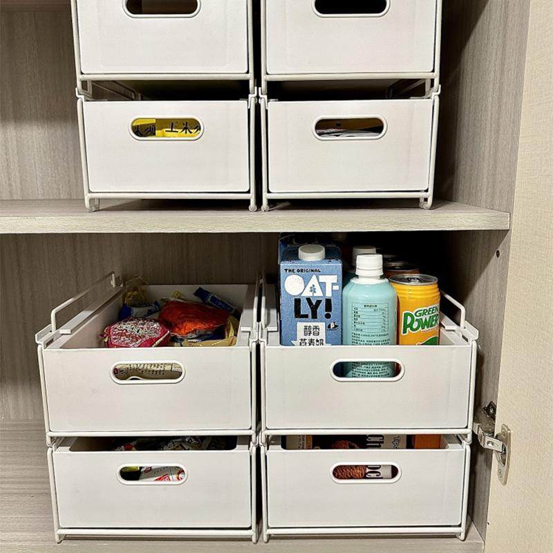 橱柜可叠加抽屉式收纳盒杂物零食饮料整理盒厨房深柜收纳储物筐,淘宝优惠券,粉丝福利购,淘宝优惠卷