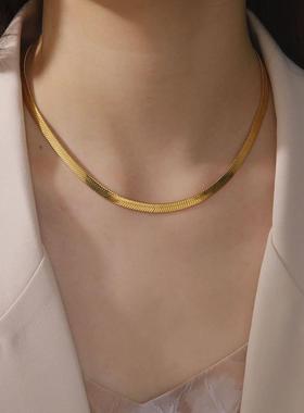 Stainless Steel Snake Chain Necklace for Women Men Minimalis