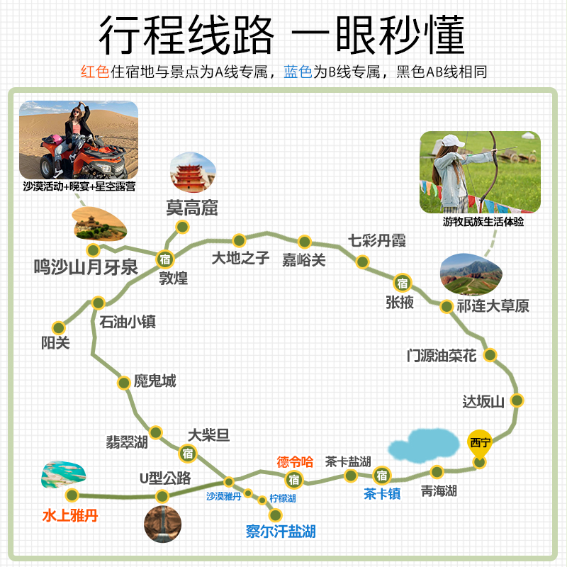 2-8人纯玩小团 青甘大环线6天5晚跟团旅行青海湖大西北旅游拼车