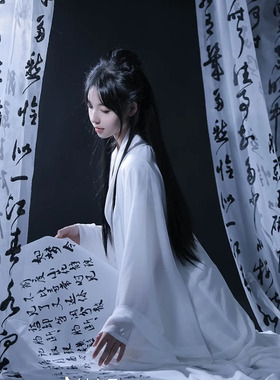 水墨青花纱拍照道具古风