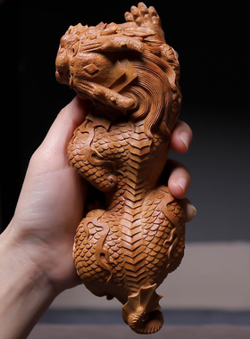 印度老山檀香吸金兽蚣蝮工艺摆件