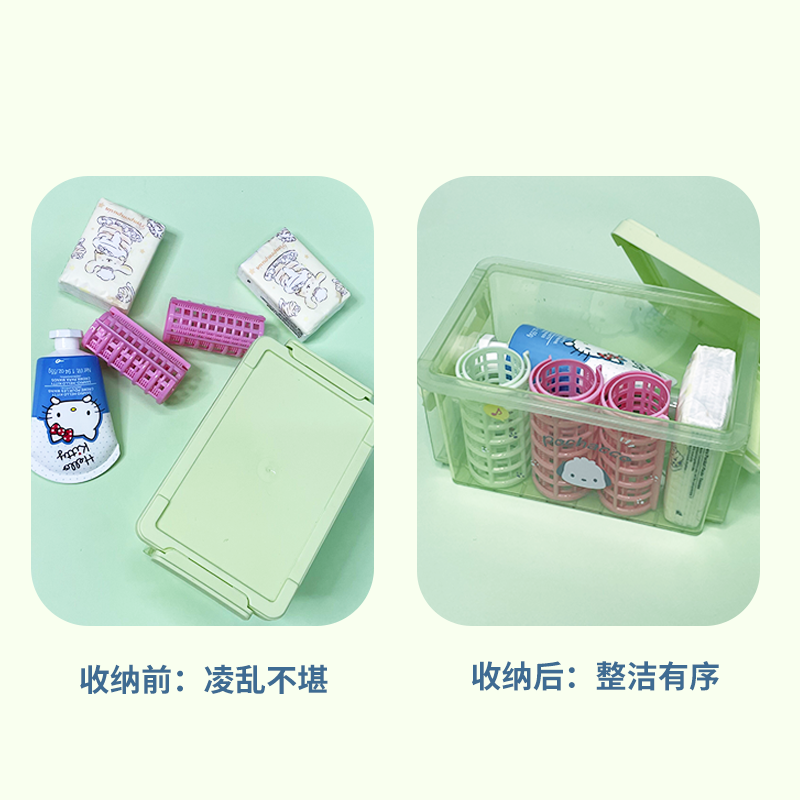 名创优品三丽鸥miniso帕恰狗玉桂狗美乐蒂多层卡扣收纳盒抽屉桌面 - 图2