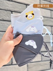 Марлевая повязка 儿童冰丝防晒口罩女宝宝夏季透气遮阳防紫外线面罩男童可爱护脸罩