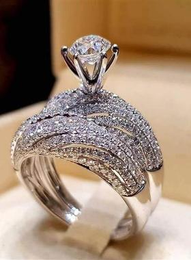 Diamond engagement ring Women gift Jewelry female ring set