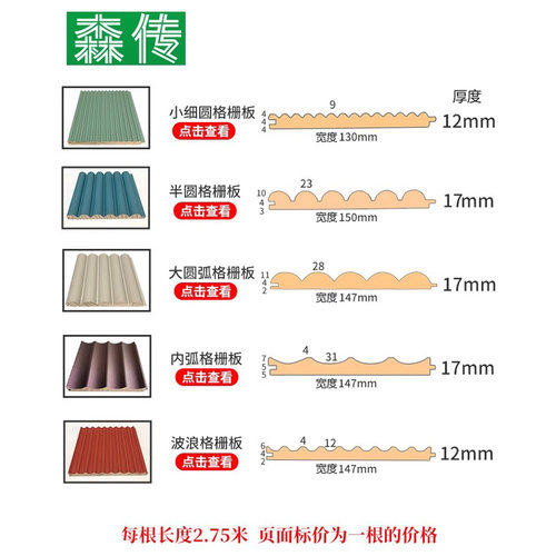 波浪实木格栅板电视背景墙半圆装饰板护墙板吊顶圆弧生态木长城板 - 图2