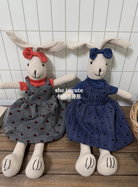 INS跨境热销棉麻布兔玩偶兔子玩偶儿童安抚玩具家居摆件生日礼物