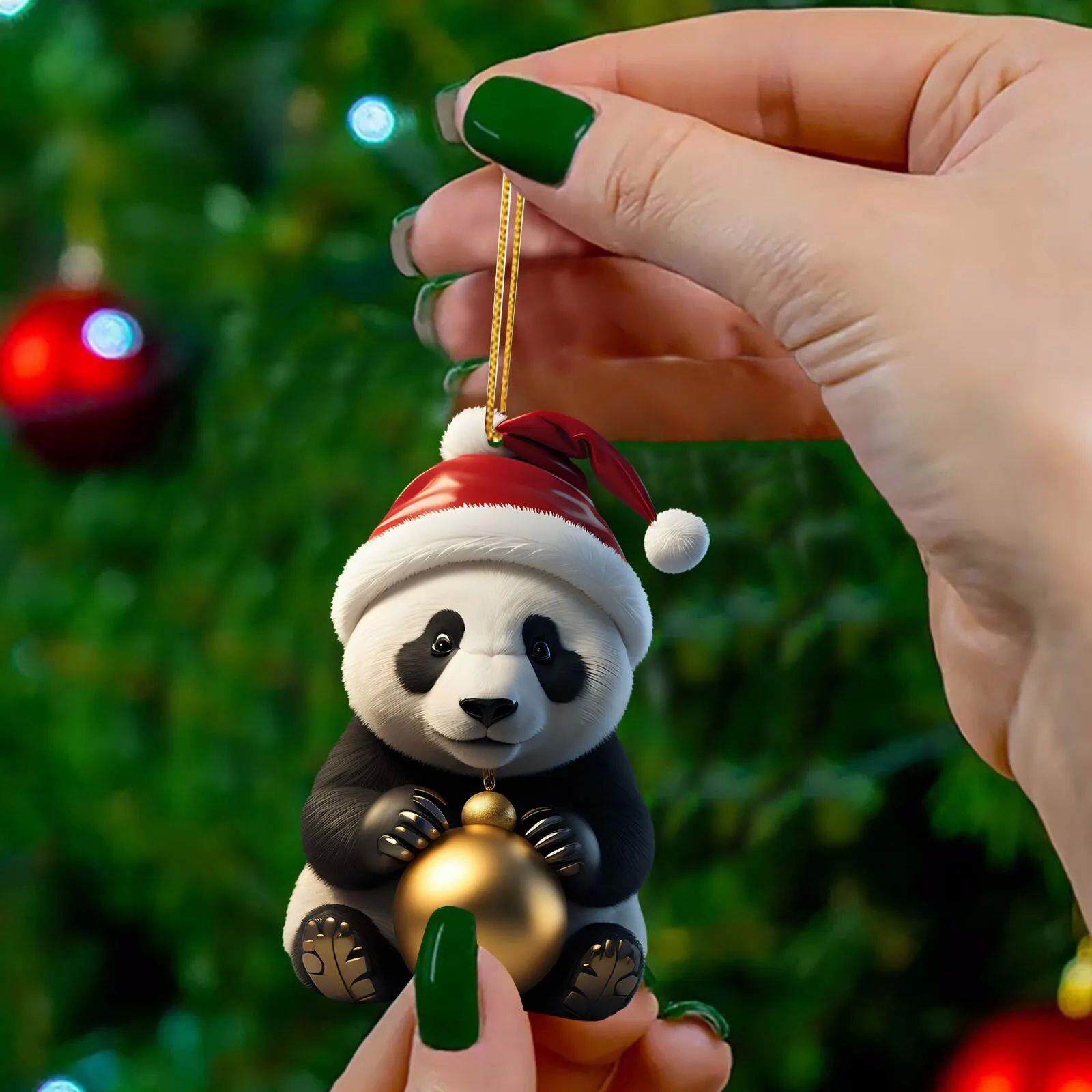 Creative Adorable Cartoon Panda Home Christmas Tree Hanging - 图1