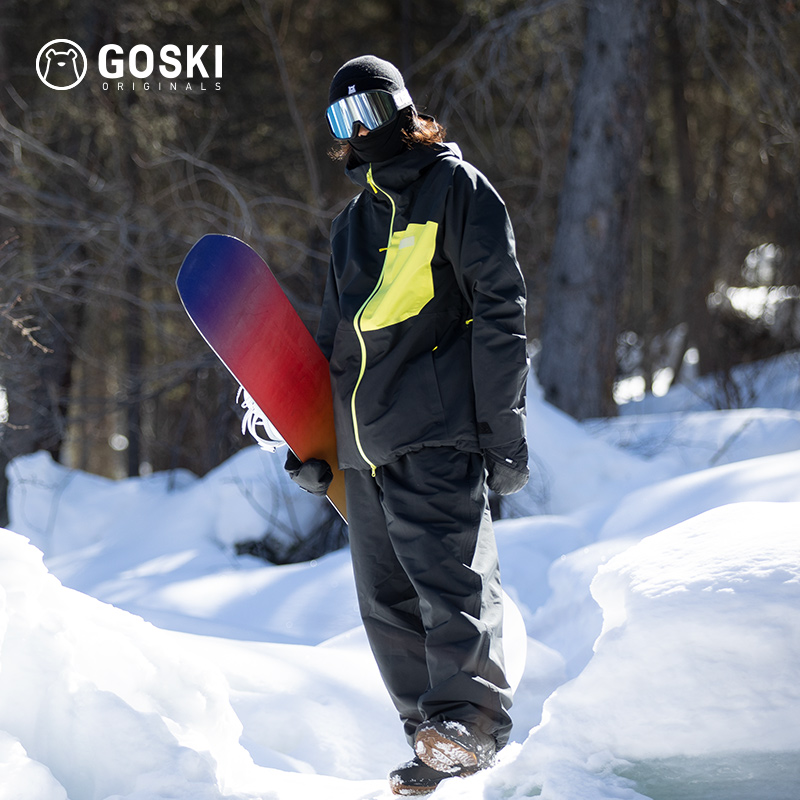 GOSKI 运动户外滑雪服冬季单板春秋冲锋衣防风滑雪裤男女