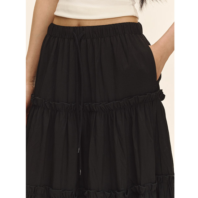 CLIMAX VISION ballet college style ruffled lazy and elegant A-line fluffy cake skirt long skirt
