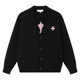 CLIMAX VISION Cross Towel Embroidered Cardigan Sweater Men's Loose and Lazy Style Couple Knitted Sweater Jacket