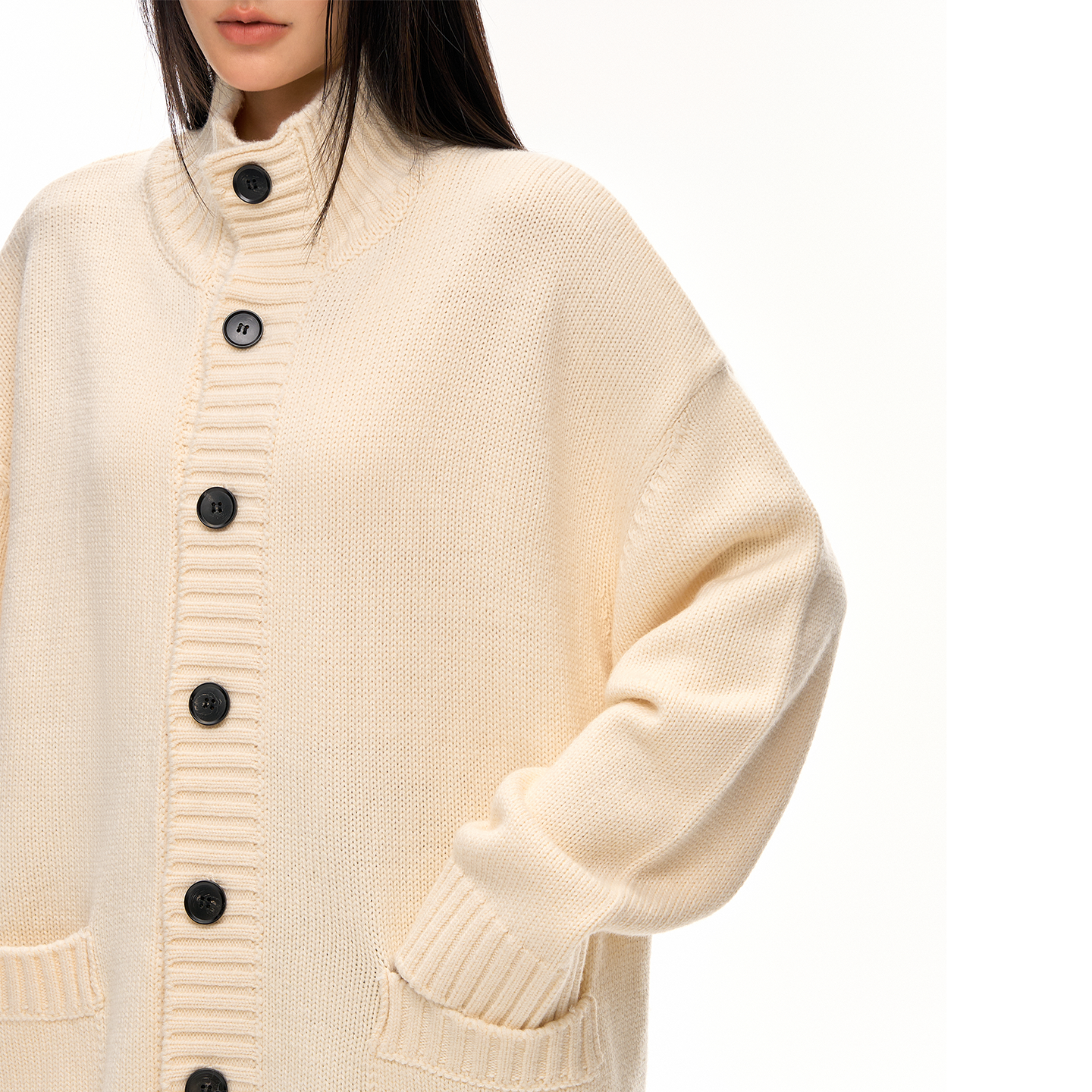 CLIMAX VISION羊毛混纺慵懒风宽松高领加厚保暖大开衫毛衣外套,淘宝优惠券,粉丝福利购,淘宝优惠卷