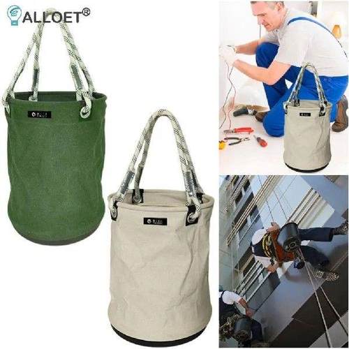 Canvas Tool Bucket Bag with Plastic Bottom Tool Storage - 图0