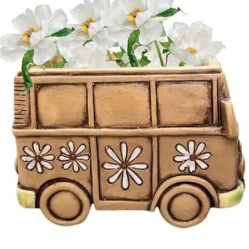 car crown shaped Resin Flower Pot Small Cactus Planter - 图0