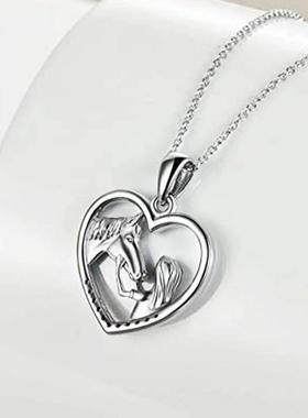 Creative Girl and Horse Friendship Necklace for Women Human