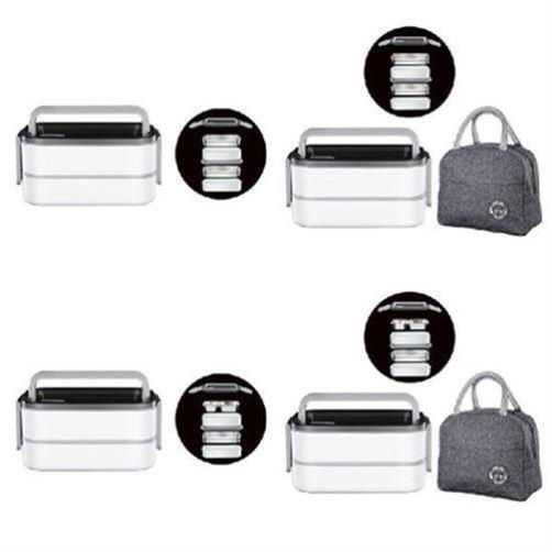 Double Layer Stainless Steel Heated Lunch Box Sealed - 图0
