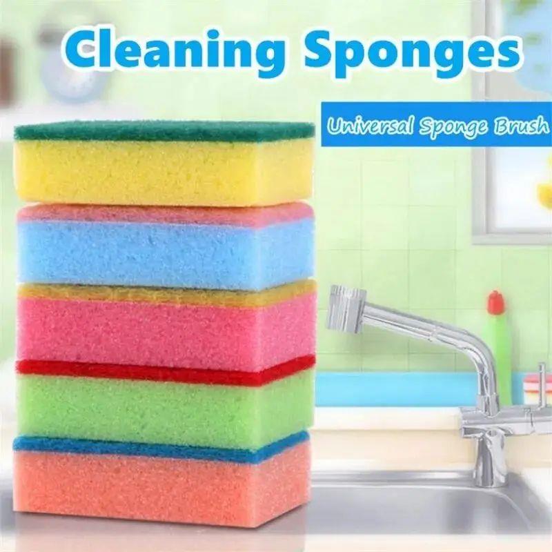 10Pcs/Set Dishwashing Sponge Kitchen Cleaning Tools Scrub Po - 图0