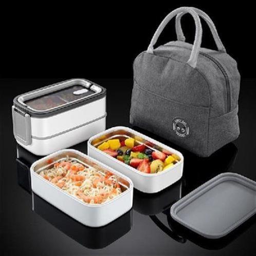 Double Layer Stainless Steel Heated Lunch Box Sealed - 图1