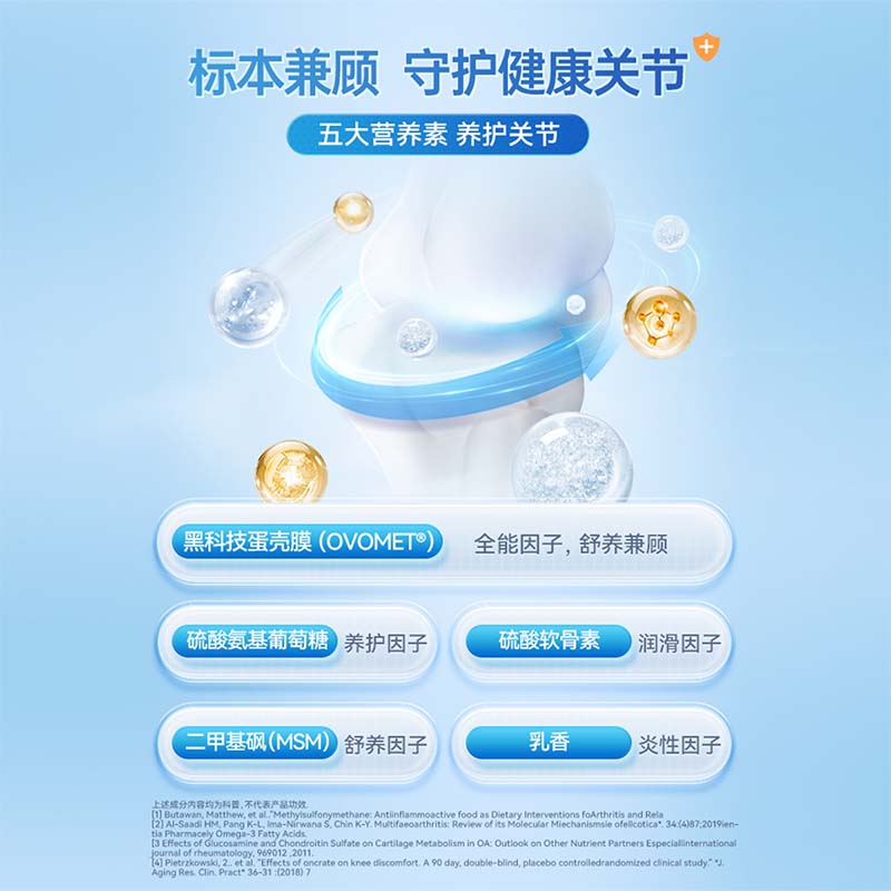 【自营】purmeo帕米奥蛋壳膜氨糖膝关节软骨素中老年补钙片维骨力