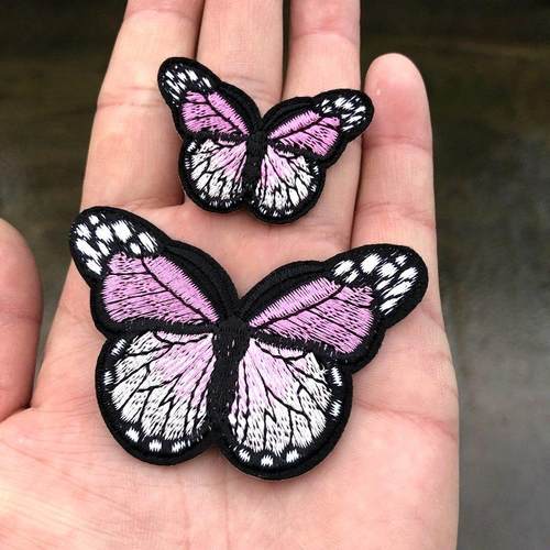 2PCS Butterfly Embroidery Badges Iron On Patches On Clothes - 图1