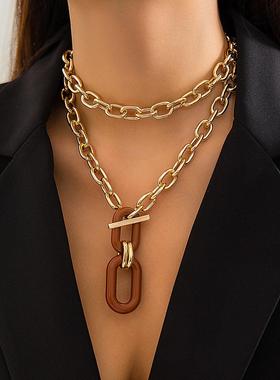 Personalized buckle collarbone collar decoration for women