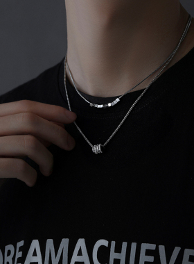 钛钢叠戴项链男配饰锁骨链