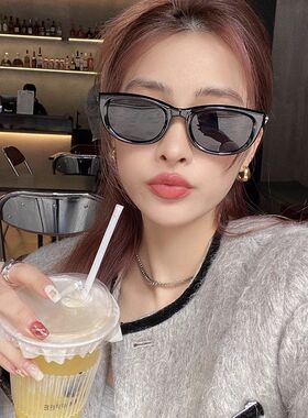 复古猫眼墨镜女防晒遮阳网红拍照凹造型个性欧美风眼镜辣妹太阳镜