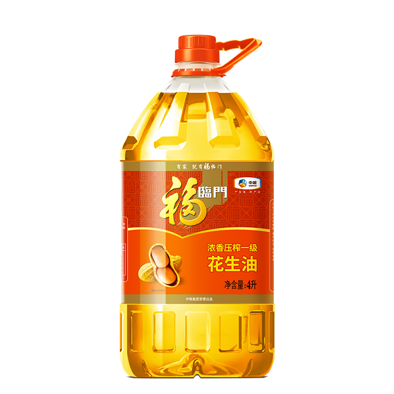 中粮福临门浓香花生油4L/桶家用食用油物理压榨一级大花生g-图3