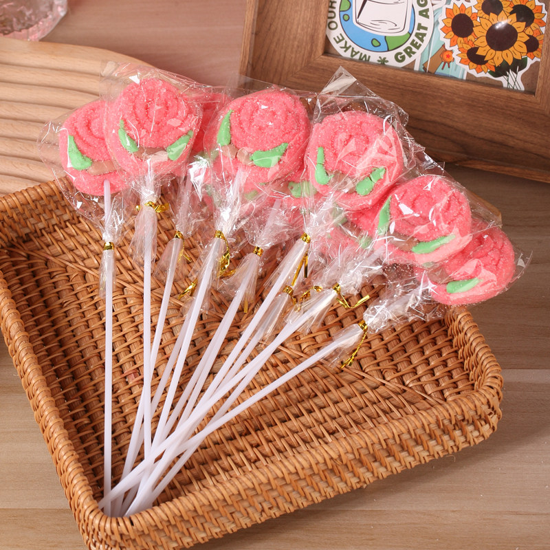 214情人节玫瑰花棒棒糖长棒花束商用喜糖棉花糖果高颜值礼物,淘宝优惠券,粉丝福利购,淘宝优惠卷