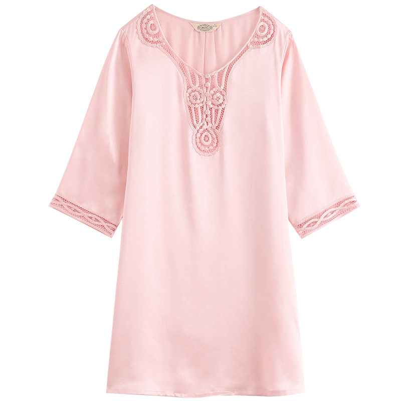 美标长袖女士重磅桑蚕丝性感睡裙 美标服饰宝航专卖睡裙