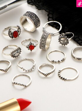 14pcs Fasion Retro joint ring finger rings women's jewelry