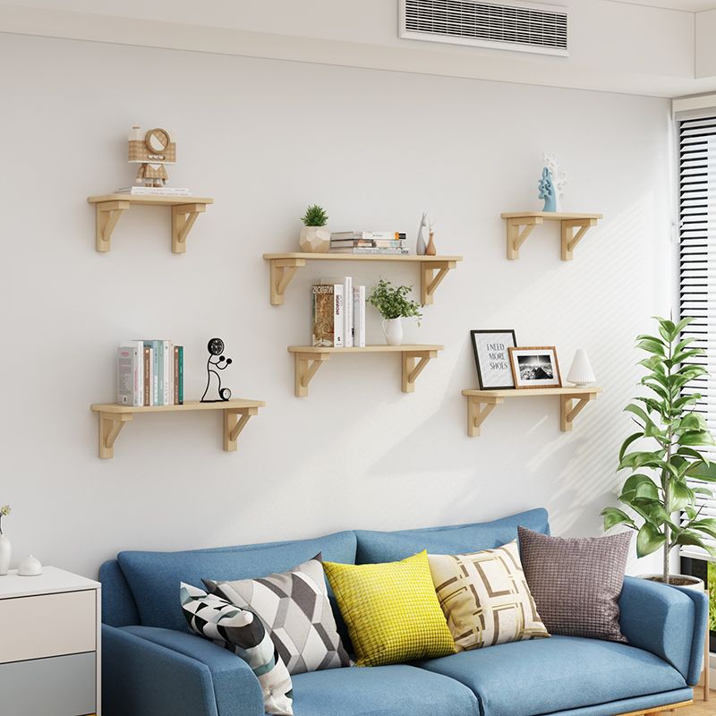 实木一字隔板墙上置物架壁挂餐厅隔板背景墙装饰架挂墙实木谷 - 图0