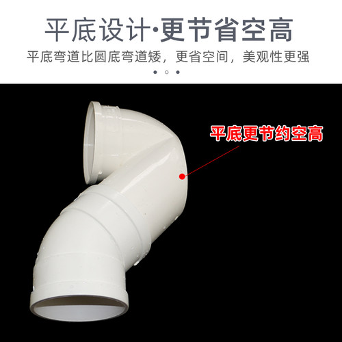PVC国标110排水管配件P型平底存水弯 降低高度同层排水 P型存水弯 - 图2
