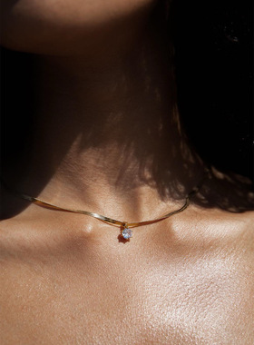 源500+！现109！夏天配这条才够格 出口德国 纯原 蛇骨钻石锁骨链