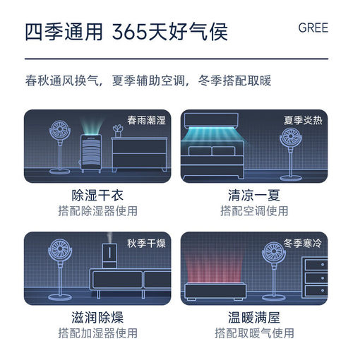 格力（GREE）空气循环扇电风扇落地台式家用大风量宿舍静享轻音-图0