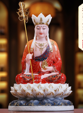 汉白玉叠彩娑婆三圣家用供奉佛像