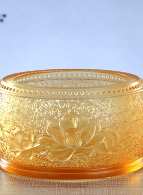 铜琉璃佛前供具套装香炉家用水杯