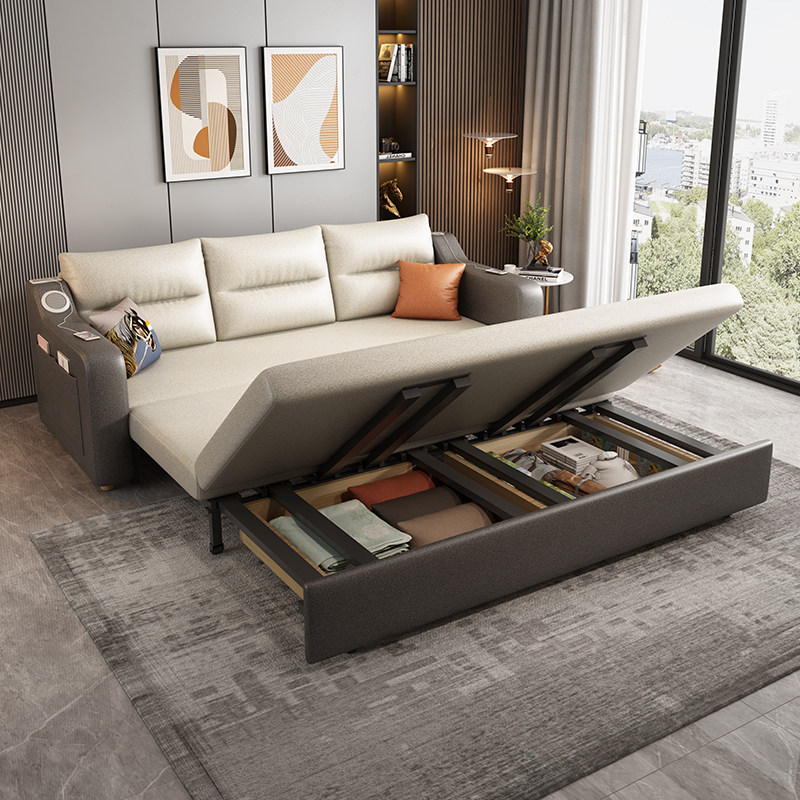 现代简约客厅可折叠储物坐卧沙发床 以梵沙发床