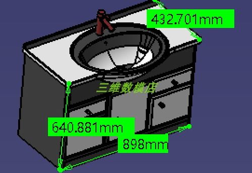 浴室卫生间洗手池洗脸盆柜子Solidworks曲面3D三维几何数模型stp-图0