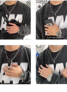 新款潮酷项链男生个性锁骨链