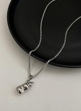 个性小众情侣超萌小奶瓶项链