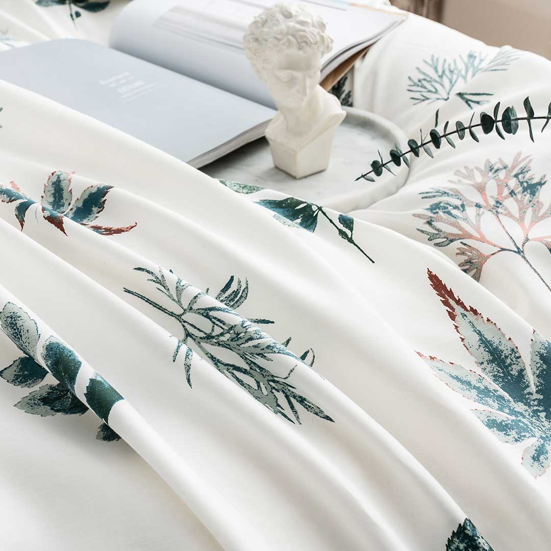 愉悦之家空气柔软抗菌四件套裸睡春秋纯棉被套四件套100全棉简约