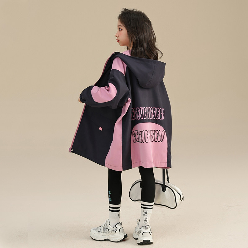 贝蒂女童防风风衣外套2026春季春款韩女大童儿童中长款冲锋外套,淘宝优惠券,粉丝福利购,淘宝优惠卷