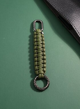 零钱包挂扣绿色织带短款钥匙扣挂链男女户外出行背包侧挂小配饰绳